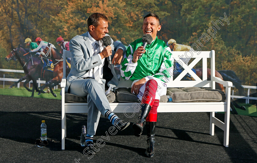 Frankie-Dettori-0002 
 Frankie Dettori being interviewed at Bro Park
Bro Park, Sweden 17 Sep 2023 - Pic Steven Cargill / Racingfotos.com