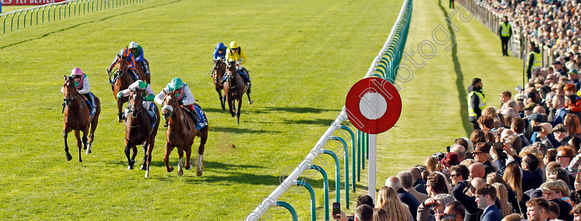 Chaldean-0008 
 CHALDEAN (Frankie Dettori) beats ROYAL SCOTSMAN (2nd left) and NOSTRUM (left) in The Darley Dewhurst Stakes
Newmarket 8 Oct 2022 - Pic Steven Cargill / Racingfotos.com