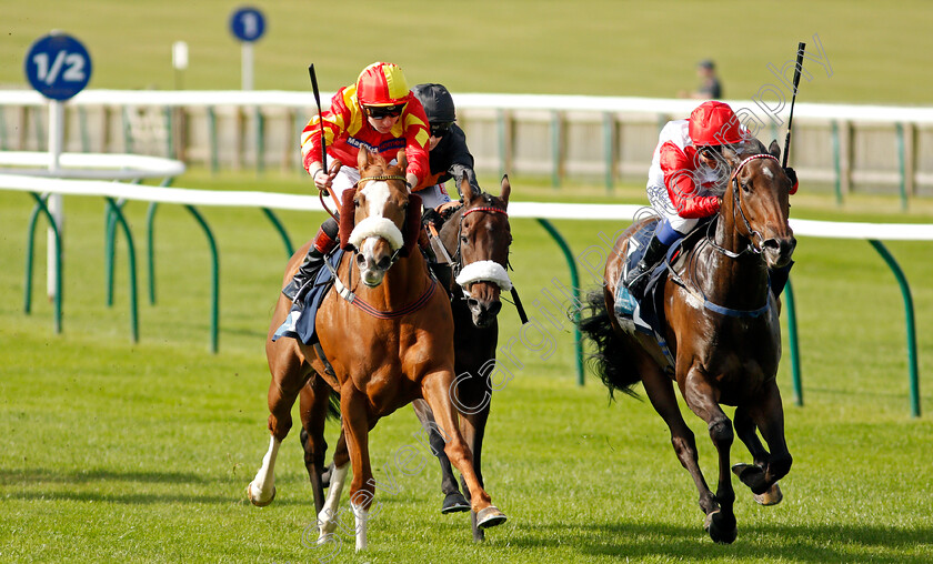 Gale-Force-Maya-0004 
 GALE FORCE MAYA (left, Adam Farragher) beats GELLHORN (right) in The British Stallion Studs EBF Premier Fillies Handicap
Newmarket 23 Sep 2021 - Pic Steven Cargill / Racingfotos.com