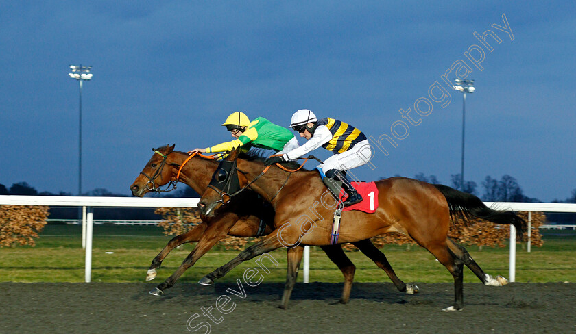 One-Cool-Daddy-0005 
 ONE COOL DADDY (farside, Jack Duern) beats BURRUMBEET (nearside) in The Better Odds With Matchbook Novice Stakes Div1 Kempton 21 Mar 2018 - Pic Steven Cargill / Racingfotos.com