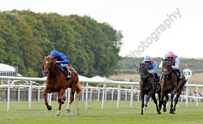 One-Nation-0004 
 ONE NATION (William Buick) beats ONE WORLD (right) in The Join Racing TV Now Nursery
Newmarket 22 Jul 2022 - Pic Steven Cargill / Racingfotos.com