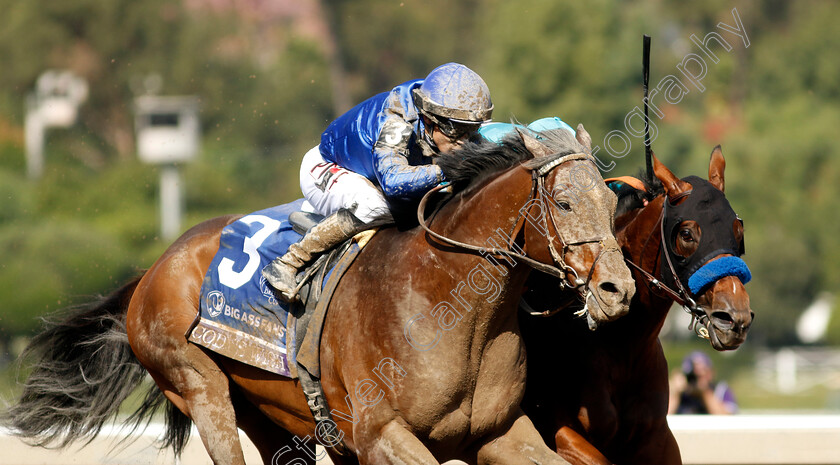 Cody s-Wish-0003 
 CODY'S WISH (left, Junior Alvarado) beats NATIONAL TREASURE (right, Flavien Prat) in The Breeders' Cup Dirt Mile
Santa Anita 4 Nov 2023 - Pic Steven Cargill / Racingfotos.com