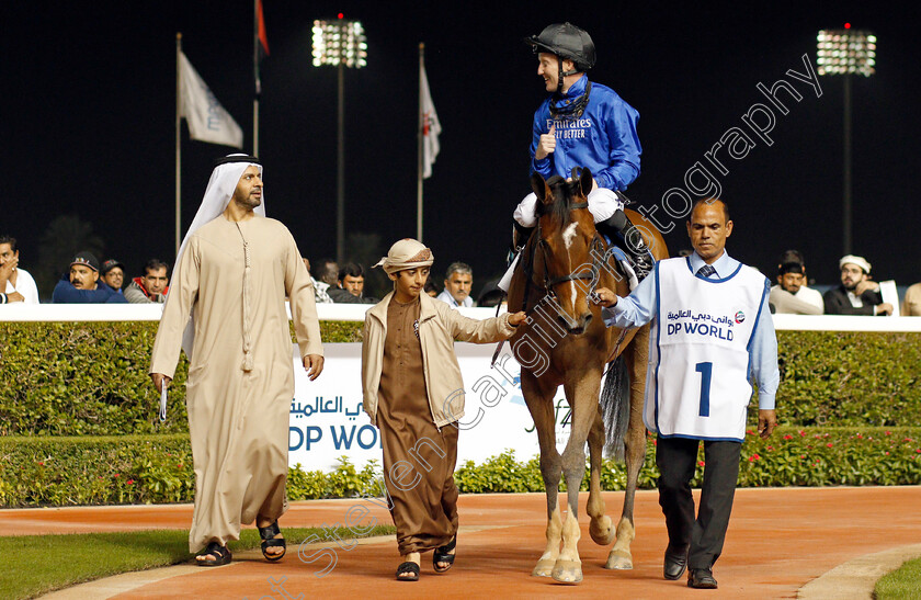 Dubai-Love-0007 
 DUBAI LOVE (Pat Cosgrave) with Saeed Bin Suroor after The UAE 1000 Guineas
Meydan 23 Jan 2020 - Pic Steven Cargill / Racingfotos.com