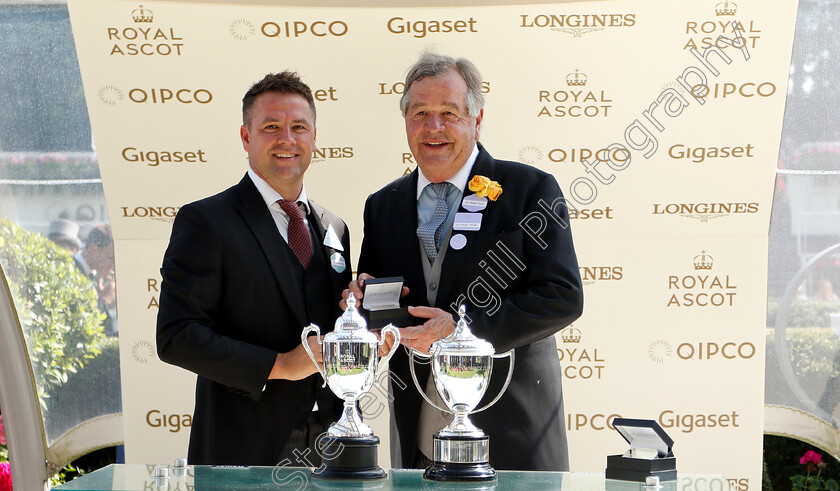 Eqtidaar-0014 
 Presentation by Michael Owen to Sir Michael Stoute for The Commonwealth Cup won by EQTIDAAR
Royal Ascot 22 Jun 2018 - Pic Steven Cargill / Racingfotos.com