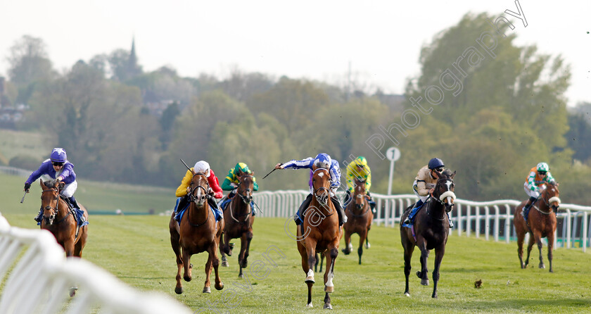 Kitsune-Power-0002 
 KITSUNE POWER (centre, Ray Dawson) wins The Caffrey's Irish Ale Handicap
Leicester 23 Apr 2022 - Pic Steven Cargill / Racingfotos.com