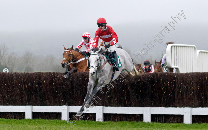 Caldwell-Potter-and-Jango-Baie-0001 
 CALDWELL POTTER (Harry Cobden) leads winner JANGO BAIE (left, Nico de Boinville) over the 3rd last in The SSS Super Alloys Novices Chase
Cheltenham 13 Dec 2024 - Pic Steven Cargill / Racingfotos.com