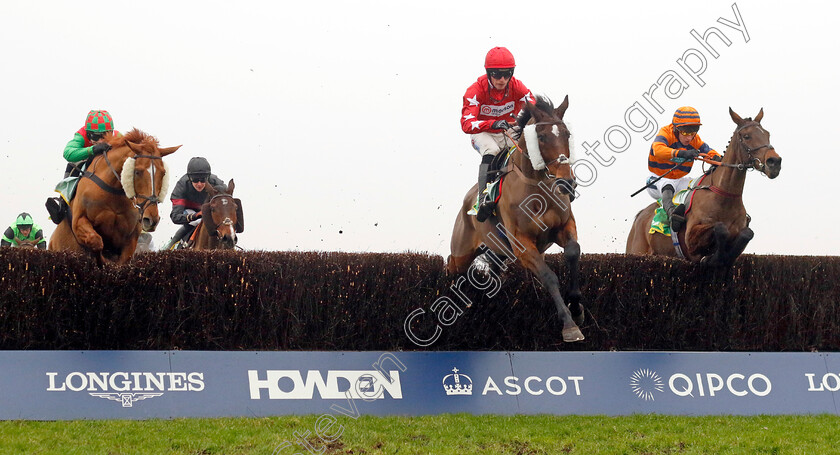 Terresita-0003 
 TERRESITA (right, Gavin Sheehan) beats HITMAN (centre) and FLEGMATIK (left) in The Bet365 Handicap Chase
Ascot 18 Jan 2025 - Pic Steven Cargill / Racingfotos.com