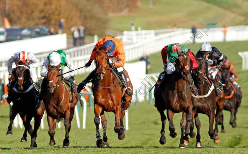 What-A-Moment-0002 
 WHAT A MOMENT (centre, R O Harding) wins The Markel Insurance Amateur Riders Handicap Chase Cheltenham 17 Nov 2017 - Pic Steven Cargill / Racingfotos.com