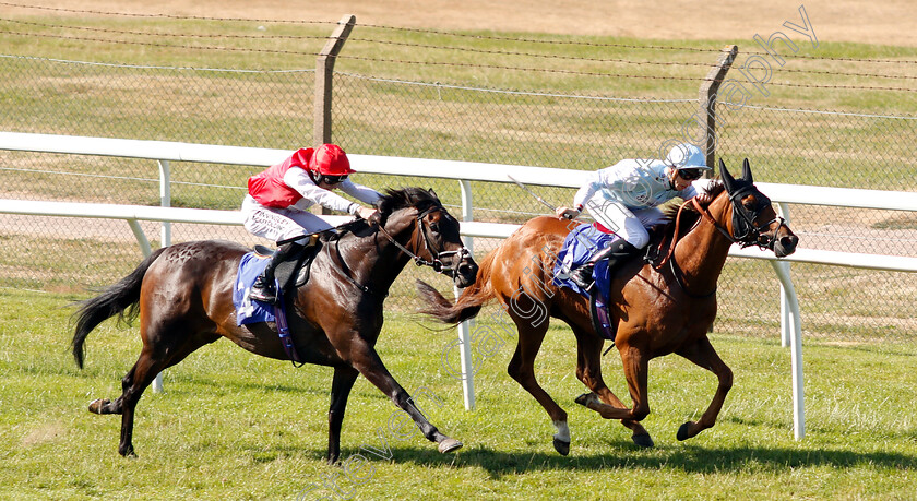 Quoteline-Direct-0002 
 QUOTELINE DIRECT (Rob Fitzpatrick) beats KILBAHA LADY (left) in The Checkmy 'Well Done Us' Apprentice Handicap
Pontefract 10 Jul 2018 - Pic Steven Cargill / Racingfotos.com