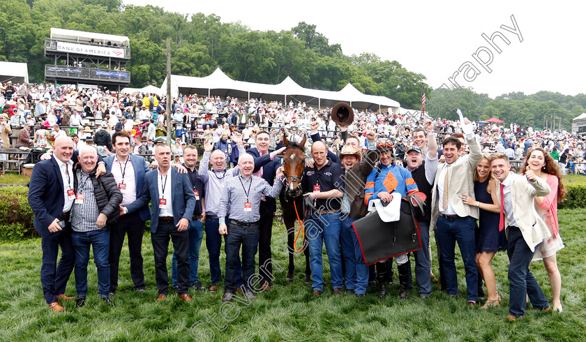 Markhan-0016 
 MARKHAN (Davy Russell) with Gordon Elliott and owners after The George Sloan & John Sloan Sr Maiden Hurdle
Percy Warner Park, Nashville Tennessee USA, 11 May 2019 - Pic Steven Cargill / Racingfotos.com