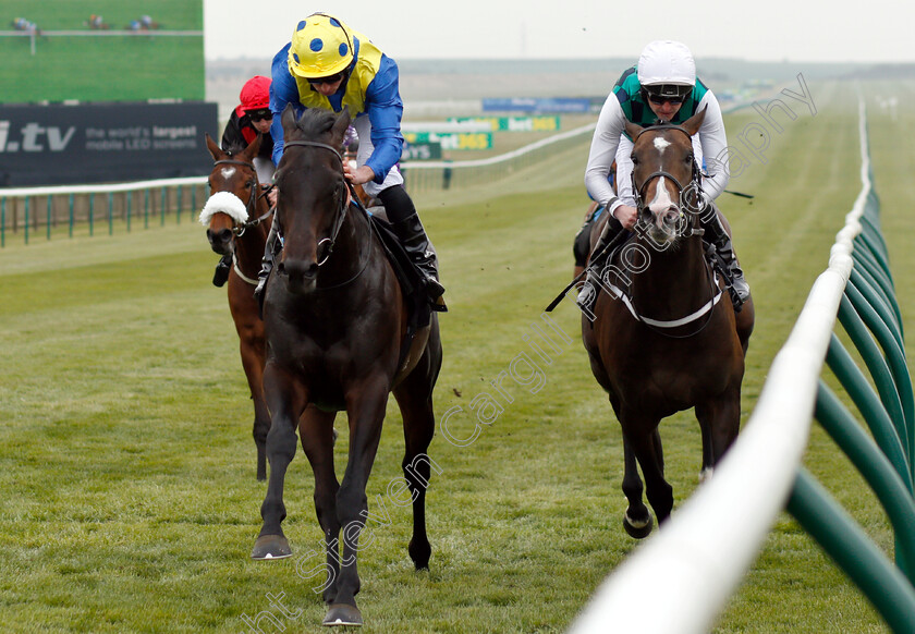 Solid-Stone-0006 
 SOLID STONE (left, Ryan Moore) beats WAR TIGER (right) in The bet365 Handicap
Newmarket 16 Apr 2019 - Pic Steven Cargill / Racingfotos.com