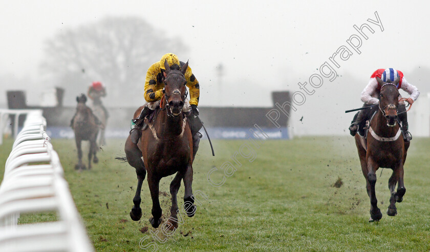 Acting-Lass-0001 
 ACTING LASS (left, Noel Fehily) beats KILCREA VALE (right) in The Bet365 Handicap Chase Ascot 20 Jan 2018 - Pic Steven Cargill / Racingfotos.com