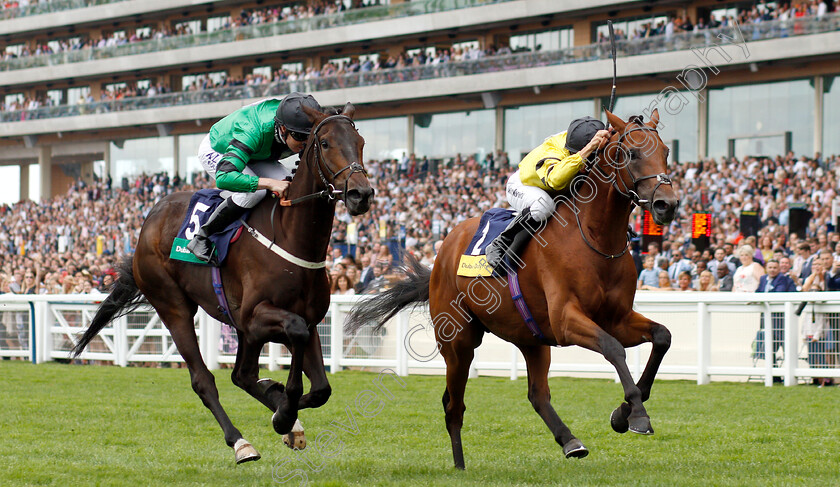 Berkshire-Blue-0004 
 BERKSHIRE BLUE (right, Joao Moreira) beats BLUE LAUREATE (left) in The Dubai Duty Free Shergar Cup Classic
Ascot 11 Aug 2018 - Pic Steven Cargill / Racingfotos.com