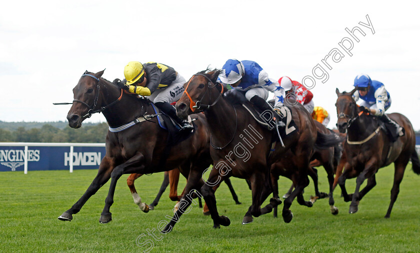 Alcazan-0001 
 ALCAZAN (left, Saffie Osborne) beats THE BIG BOARD (right) in The Berenberg October Club Supporting Back Up Fillies Handicap
Ascot 26 Jul 2024 - Pic Steven Cargill / Racingfotos.com