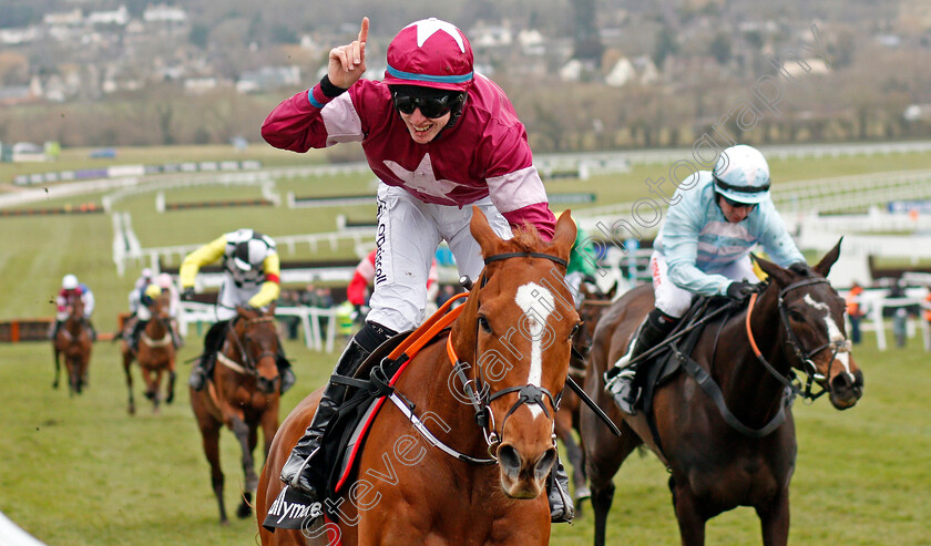 Samcro-0012 
 SAMCRO (Jack Kennedy) wins The Ballymore Novices Hurdle Cheltenham 14 Mar 2018 - Pic Steven Cargill / Racingfotos.com