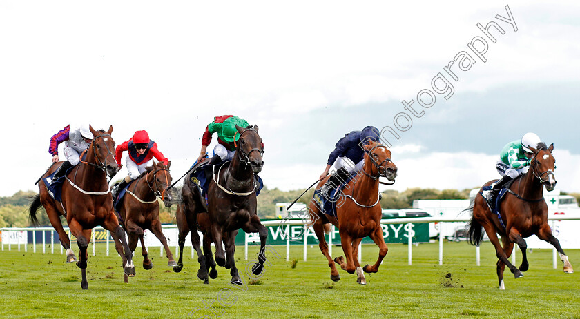 Laurens-0003 
 LAURENS (left, P J McDonald) beats DARK ROSE ANGEL (right) NYALETI (2nd left) and SIZZLING (2nd right) in The William Hill May Hill Stakes Doncaster 14 Sep 2017 - Pic Steven Cargill / Racingfotos.com