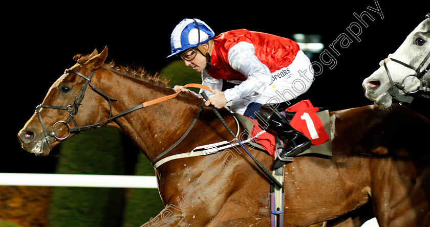 Soldier-In-Action-0004 
 SOLDIER IN ACTION (Jim Crowley) wins The 32Red Handicap Kempton 22 Nov 2017 - Pic Steven Cargill / Racingfotos.com