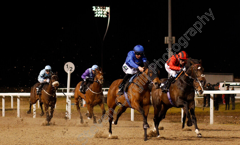 Beautiful-Memory-0002 
 BEAUTIFUL MEMORY (2nd right, William Cox) beats LEGAL HISTORY (right) in The Eat Drink Celebrate At channelestate.co.uk Novice Stakes Chelmsford 15 Feb 2018 - Pic Steven Cargill / Racingfotos.com