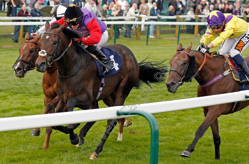 Swiftsure-0002 
 SWIFTSURE (centre, Ryan Moore) beats ROTHERWICK (left) and FAITHFUL CREEK (right) in The Parklands Leisure Holiday Distributors Handicap Yarmouth 20 Sep 2017 - Pic Steven Cargill / Racingfotos.com