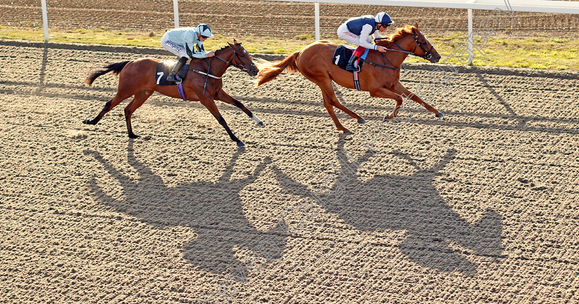 Cobber-Kain-0006 
 COBBER KAIN (Frankie Dettori) beats STRAIT OF HORMUZ (left) in The Bet At totesport.com Median Auction Maiden Stakes
Chelmsford 4 Sep 2019 - Pic Steven Cargill / Racingfotos.com