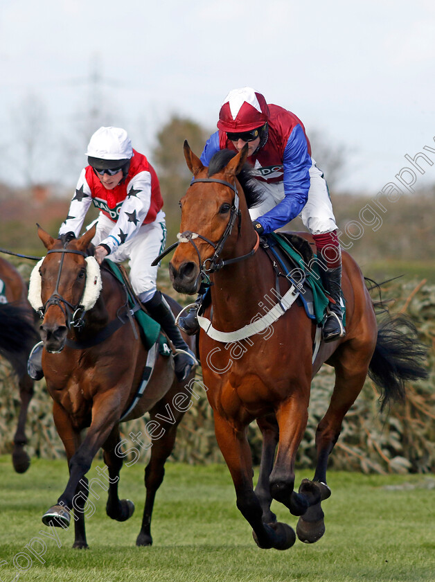 Famous-Clermont-0004 
 FAMOUS CLERMONT (right, William Biddick) wins The Randox Foxhunters Chase
Aintree 13 Apr 2023 - Pic Steven Cargill / Racingfotos.com