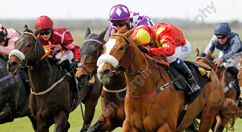 Gale-Force-Maya-0004 
 GALE FORCE MAYA (right, Connor Beasley) wins The Weatherbys Bloodstock Pro Handicap
Newmarket 12 Apr 2022 - Pic Steven Cargill / Racingfotos.com