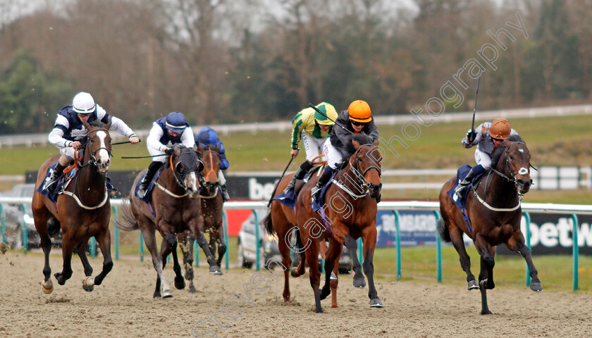 Patsy-Fagan-0001 
 PATSY FAGAN (2nd right, Hollie Doyle) beats STAY SMART (right) in The Get Your Ladbrokes Daily Odds Boost Handicap
Lingfield 26 Mar 2021 - Pic Steven Cargill / Racingfotos.com