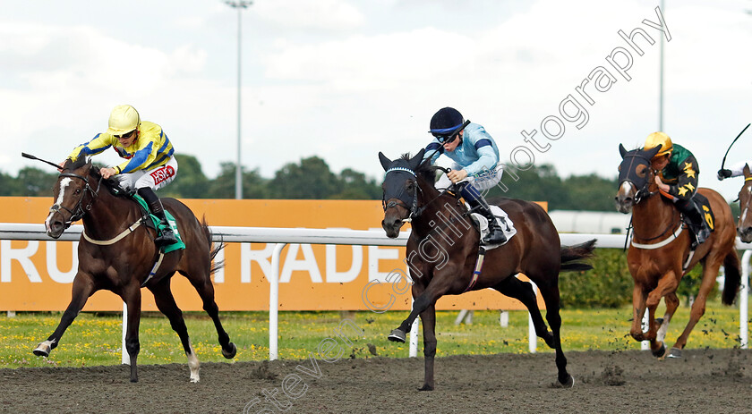 Beauty-Nation-0005 
 BEAUTY NATION (right, Billy Loughnane) beats FORAGER (left) in The Unibet EBF Fillies Restricted Novice Stakes
Kempton 16 Jul 2024 - Pic Steven Cargill / Racingfotos.com