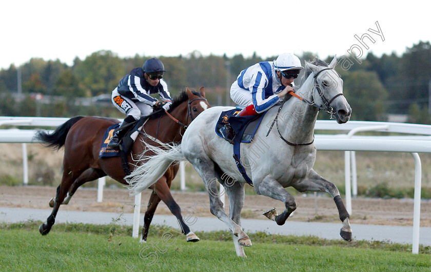 Thundering-Blue-0006 
 THUNDERING BLUE (Fran Berry) wins The Stockholm Cup International
Bro Park, Sweden 23 Sep 2018 - Pic Steven Cargill / Racingfotos.com