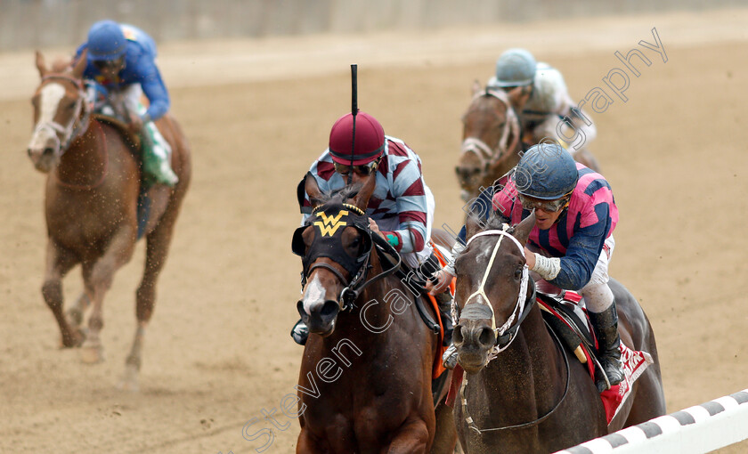 Our-Braintrust-0006 
 OUR BRAINTRUST (right, Javier Castellano) beats MAE NEVER NO (left) in The Tremont Stakes
Belmont Park 8 Jun 2018 - Pic Steven Cargill / Racingfotos.com