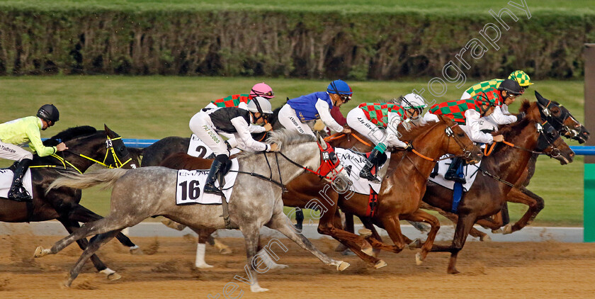 Hayyan-0006 
 Action for The Al Maktoum Challenge (Round 2) for Purebred Arabians won by HAYYAN (black cap, right)
Meydan, Dubai 3 Feb 2023 - Pic Steven Cargill / Racingfotos.com