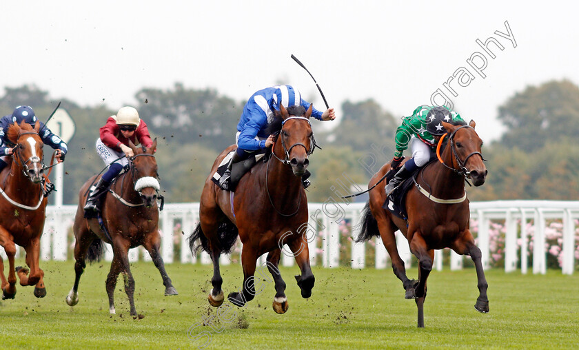 Khanjar-0002 
 KHANJAR (centre, Jim Crowley) beats STUBBLE FIELD (right) in The Hoof It For PRD British EBF Restricted Novice Stakes
Ascot 3 Sep 2021 - Pic Steven Cargill / Racingfotos.com