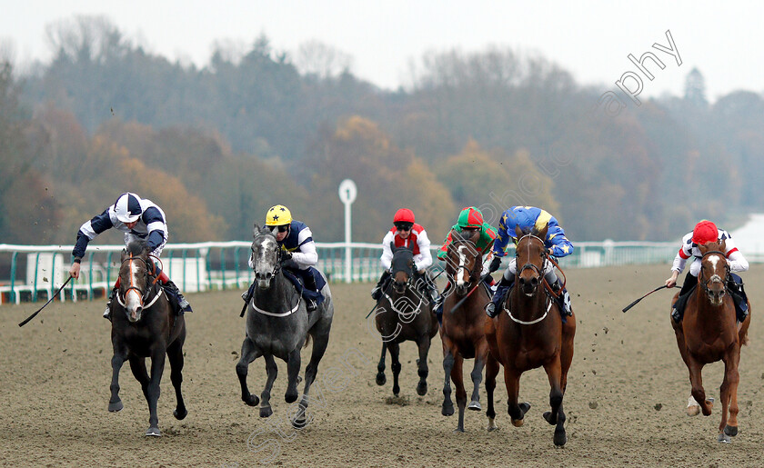 Reticent-Angel-0001 
 RETICENT ANGEL (left, Adam Kirby) GINVINCIBLE (2nd left) and SANDRIDGE LAD (2nd right) in The Ladbrokes Home Of The Odds Boost Nursery
Lingfield 20 Nov 2018 - Pic Steven Cargill / Racingfotos.com