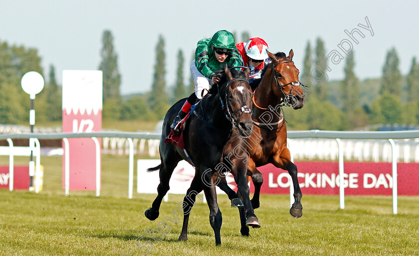 Pouvoir-Magique-0003 
 POUVOIR MAGIQUE (left, Kieran O'Neill) beats RIPP ORF (right) in The Toronado Handicap Newbury 19 May 2018 - Pic Steven Cargill / Racingfotos.com