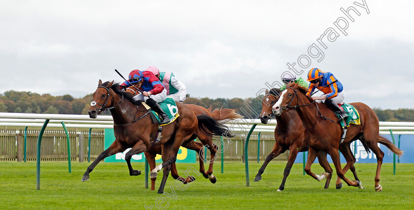 Powerful-Breeze-0004 
 POWERFUL BREEZE (James Doyle) leads QUADRILATERAL (hidden) and LOVE (right) in the bet365 Fillies Mile
Newmarket 11 Oct 2019 - Pic Steven Cargill / Racingfotos.com