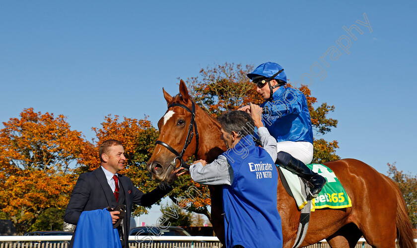 Desert-Flower-0011 
 DESERT FLOWER (William Buick) winner of The bet365 Fillies Mile 
Newmarket 11 Oct 2024 - pic Steven Cargill / Racingfotos.com