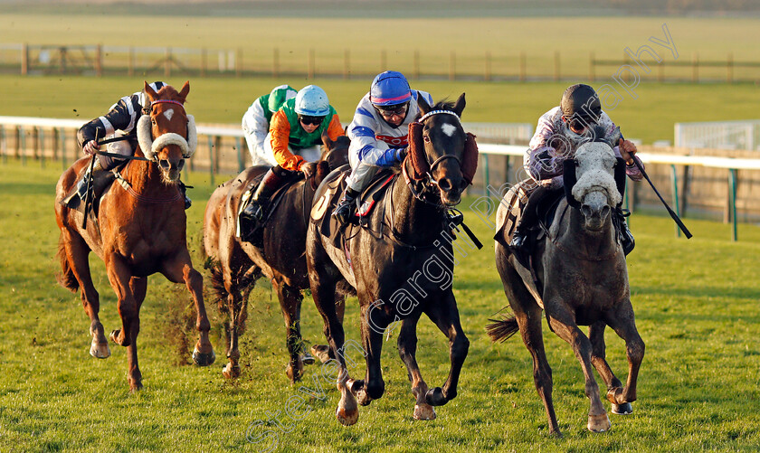 Odyssey-Girl-0003 
 ODYSSEY GIRL (right, Angus Villers) beats MASKED IDENTITY (centre) in The Mansionbet Trick Or Treat Handicap
Newmarket 31 Oct 2020 - Pic Steven Cargill / Racingfotos.com