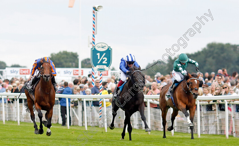 Mostahdaf-0010 
 MOSTAHDAF (Frankie Dettori) beats NASHWA (right) and PADDINGTON (left) in The Juddmonte International Stakes
York 23 Aug 2023 - Pic Steven Cargill / Racingfotos.com