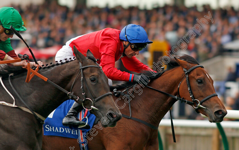 Juliet-Capulet-0007 
 JULIET CAPULET (right, Frankie Dettori) beats NYALETI (left) in The Shadwell Rockfel Stakes Newmarket 29 Sep 2017 - Pic Steven Cargill / Racingfotos.com