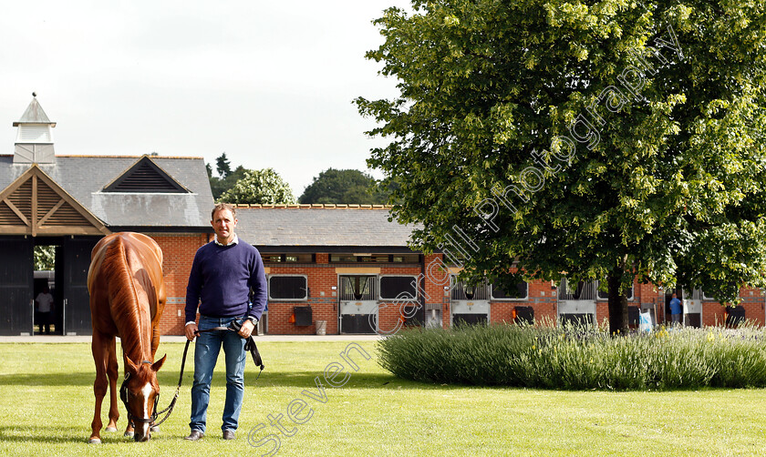 Masar-0001 
 MASAR and Charlie Appleby
Moulton Paddocks, Newmarket 28 Jun 2019 - Pic Steven Cargill / Racingfotos.com