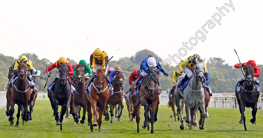 Trawlerman-0001 
 TRAWLERMAN (centre, Frankie Dettori) beats ALFRED BOUCHER (2nd right) and EARL OF TYRONE (3rd left) in The Sky Bet Ebor Handicap
York 20 Aug 2022 - Pic Steven Cargill / Racingfotos.com