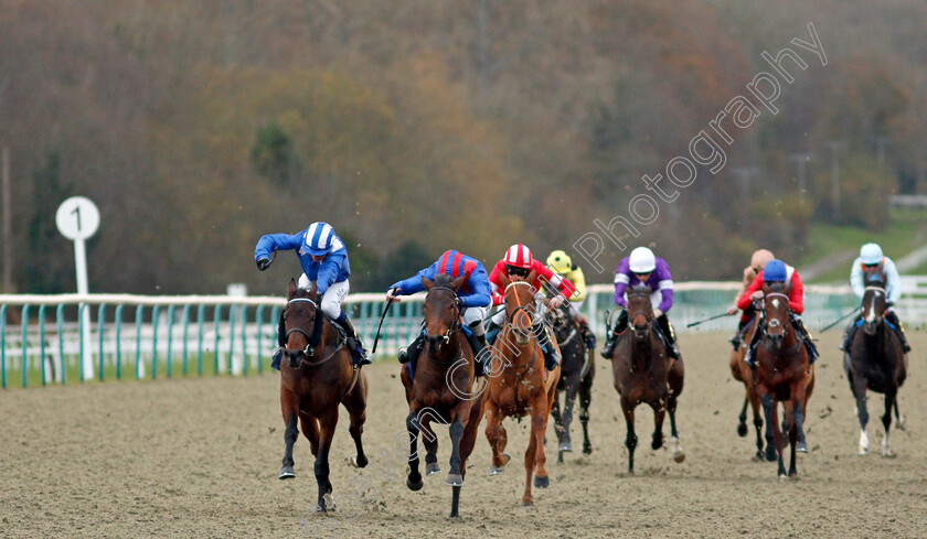 Equal-Share-0004 
 EQUAL SHARE (2nd left, Richard Kingscote) beats AZAHEER (left) in The Coral Proud To Support British Racing EBF Fillies Novice Stakes Div1
Lingfield 1 Dec 2021 - Pic Steven Cargill / Racingfotos.com