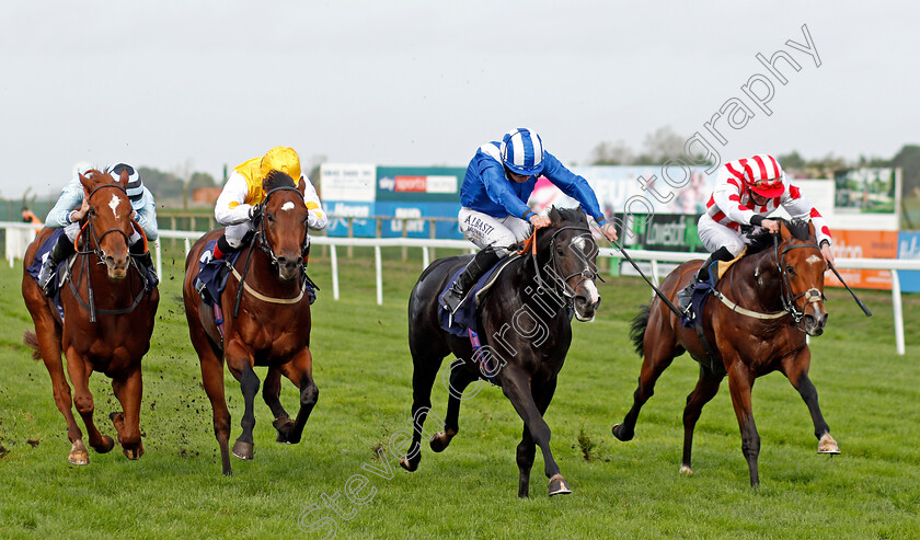 Tilaawah-0001 
 TILAAWAH (2nd right, Ryan Moore) beats PRINCE OF BEL LIR (right) and INVER PARK (2nd left) and BELLA NOTTE (left) in The Free Daily Tips On At The Races Nursery
Yarmouth 20 Oct 2020 - Pic Steven Cargill / Racingfotos.com