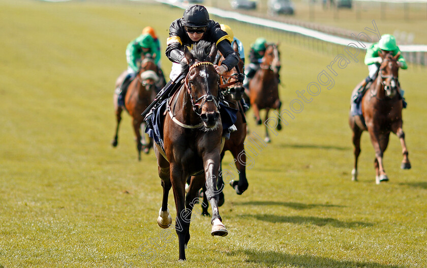 Guns-Of-Leros-0004 
 GUNS OF LEROS (Hector Crouch) wins The Moyes Investments Handicap Newmarket 18 May 2018 - Pic Steven Cargill / Racingfotos.com