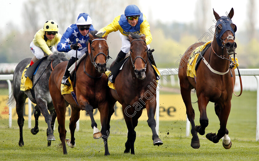 Marmelo-0007 
 MARMELO (centre, Gerald Mosse) beats ASPETAR (left) in The Dubai Duty Free Finest Surprise John Porter Stakes
Newbury 13 Apr 2019 - Pic Steven Cargill / Racingfotos.com