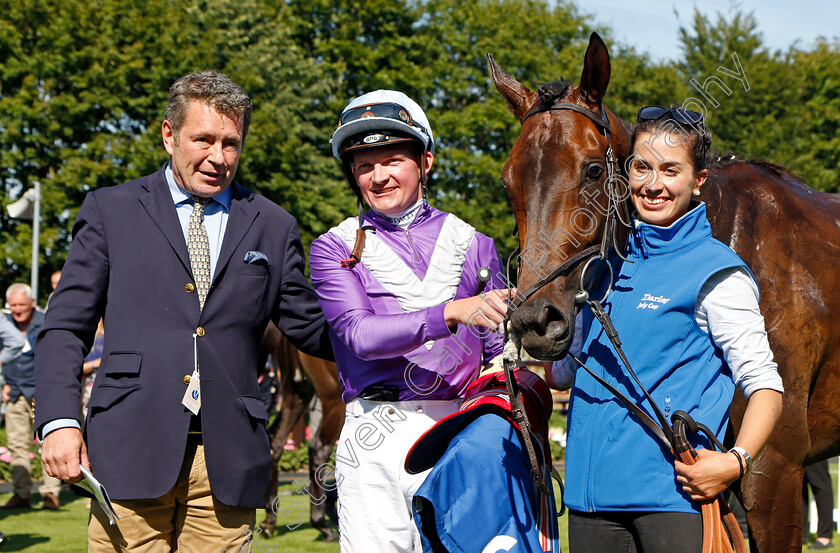 Alcohol-Free-0026 
 ALCOHOL FREE (Rob Hornby) with David Bowe after The Darley July Cup
Newmarket 9 Jul 2022 - Pic Steven Cargill / Racingfotos.com