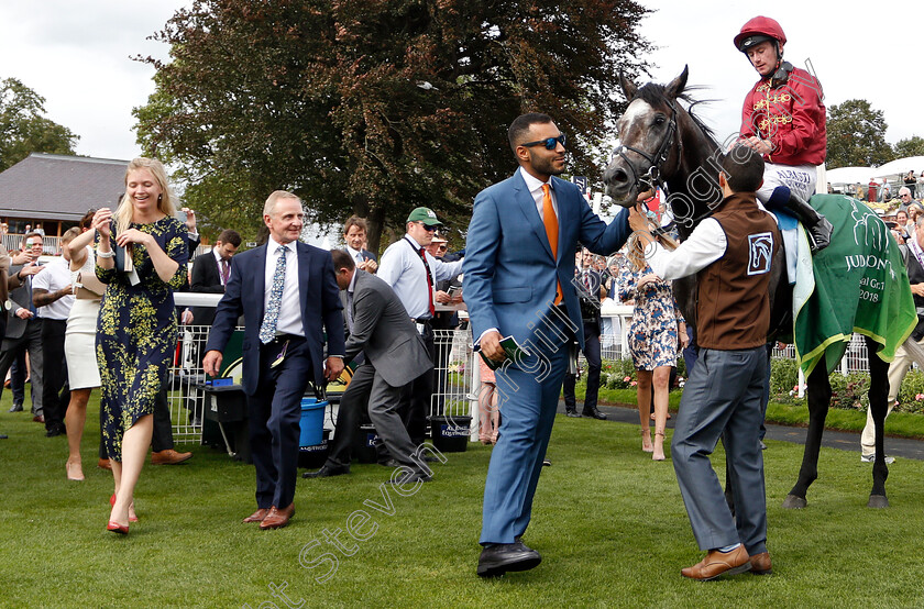 Roaring-Lion-0015 
 ROARING LION (Oisin Murphy) with Sheikh Fahad Al Thani after The Juddmonte International Stakes
York 22 Aug 2018 - Pic Steven Cargill / Racingfotos.com