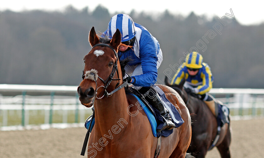 Ahdab-0008 
 AHDAB (Ryan Moore) wins The Bombardier March To Your Own Drum Novice Stakes
Lingfield 13 Feb 2021 - Pic Steven Cargill / Racingfotos.com