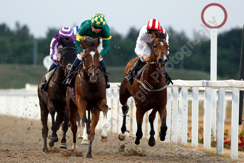 Quick-Breath-0003 
 QUICK BREATH (left, Rob Hornby) beats REAL ESTATE (right) in The Davies Insurance Services Handicap
Chelmsford 24 Jul 2018 - Pic Steven Cargill / Racingfotos.com