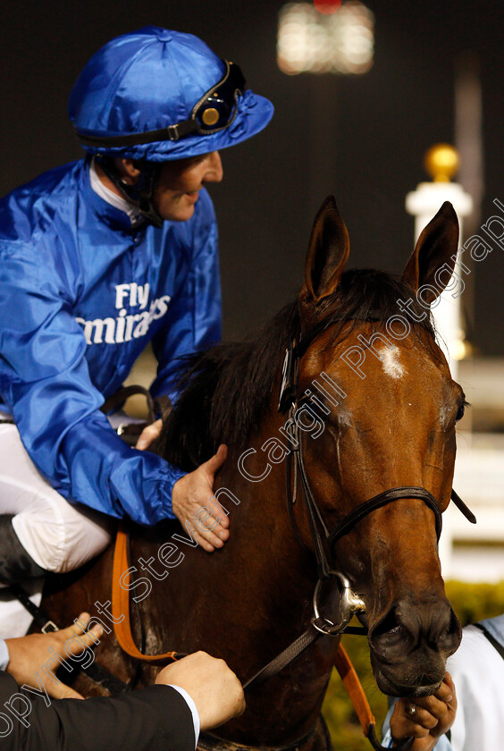 Promising-Run-0011 
 PROMISING RUN (Pat Cosgrave) after The Cape Verdi Stakes Meydan 25 Jan 2018 - Pic Steven Cargill / Racingfotos.com